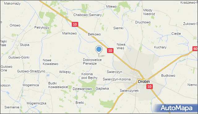 mapa Dobrosielice Drugie, Dobrosielice Drugie na mapie Targeo